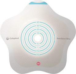 SenSura® Mio Click Skin Barrier, Concave, Cut-to-Fit Stoma Opening 1-1/8" - 2-1/8" (30mm - 55mm), Flange 2-3/8" (60mm) - Box of 5