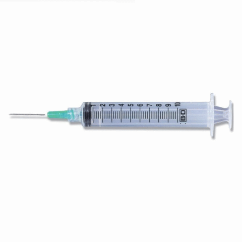 Syringe, 10cc with 21G x 1 in. Needle, 100/Box