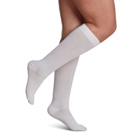 Sigvaris Casual Cotton Women's Stockings, 15-20mmHg, Size A, White (Per Pair)