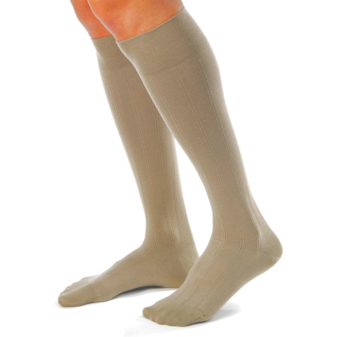 Pr/1 Jobst Medical Leg Wear, Men, Knee High, Ribbed, 30-40Mmhg, Lg Tall, Navy, Closed Toe