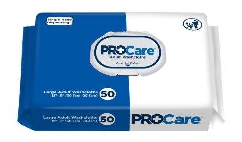 Pkg/96 Procare Adult Washcloth, 12in X 8in, Soft Pack - Pkg/96