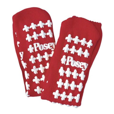 Posey Fall Prevention Socks, Red, Standard (Per Pair)