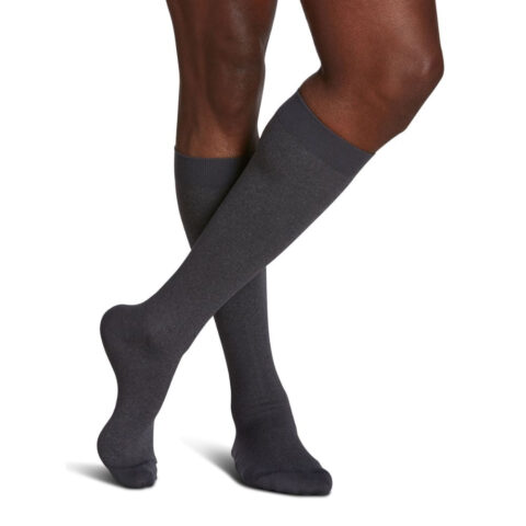 Sigvaris Microfiber Shades Men's Stockings, 15-20mmHg, Size A, Graphite Heather (Per Pair)