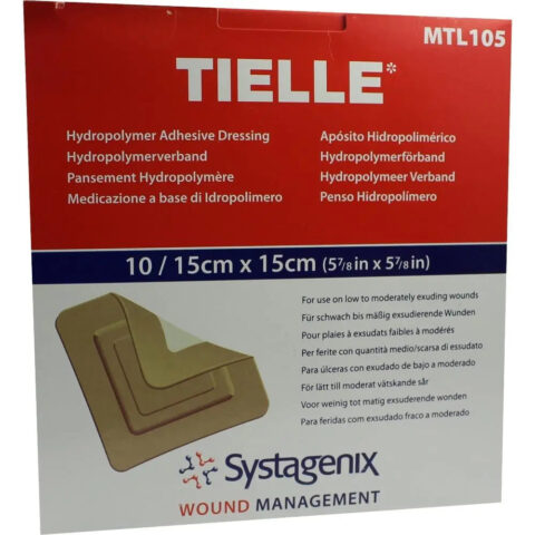 Tielle® Hydropolymer Adhesive Dressing 15cm X 15cm - Box Of 10