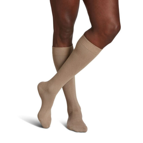 Sigvaris Casual Cotton Men's Stockings, 15-20mmHg, Size B, Khaki