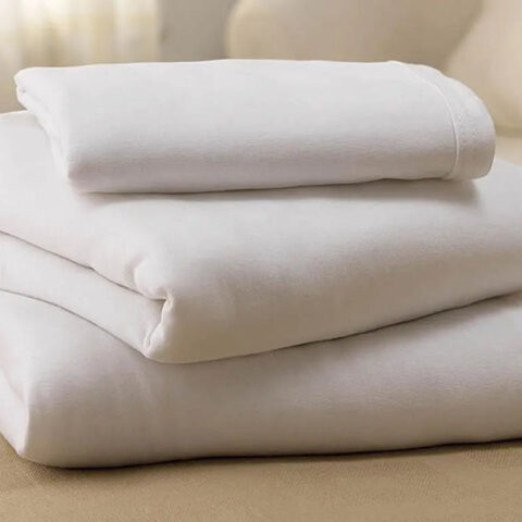 Pk/12 Soft-Fit Knitted Pillowcase 55% Cotton, 45% Poly Blend, 32" X 42", White