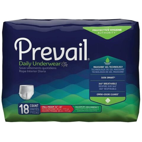 Prevail® Maximum Protective Underwear, Small/Medium (34" - 46") (Bag 18 pcs)
