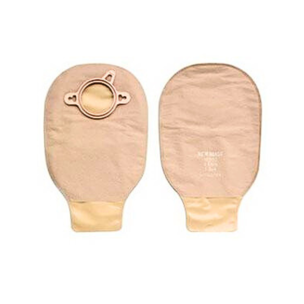 New Image Two-Piece Drainable Mini Pouch, Flange 2-3/4" (70mm), Beige 9" (23cm) - Box of 10