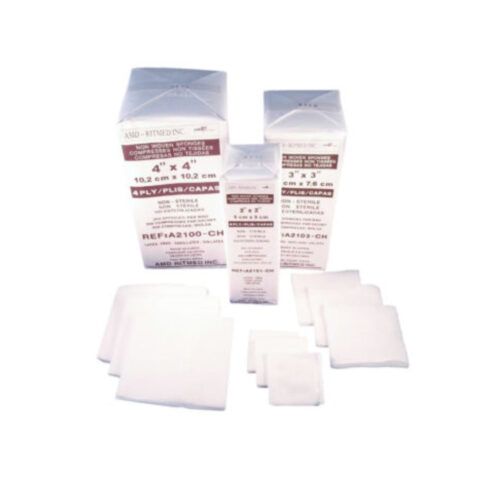 Ritmed® Non-Woven Gauze Sponges, Non-Sterile, 4-ply, 2" x 2" (Pkg 200)