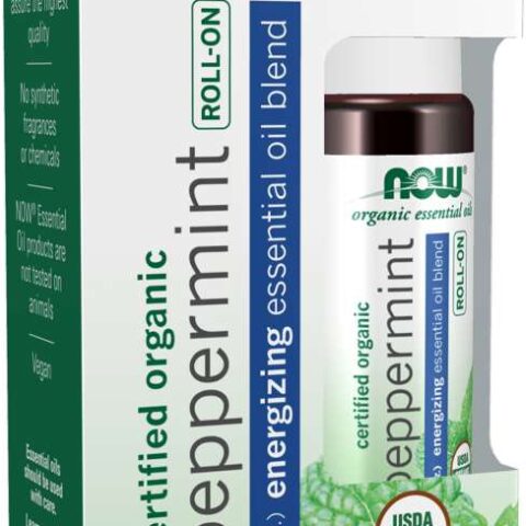 NOW: Peppermint Essential Oil Blend, Organic Roll-On