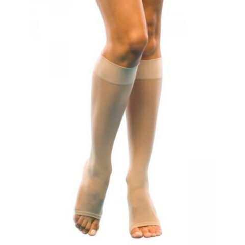Sigvaris Sheer Fashion Women's Stockings, 15-20mmHg, Size B, Open Toe, Suntan