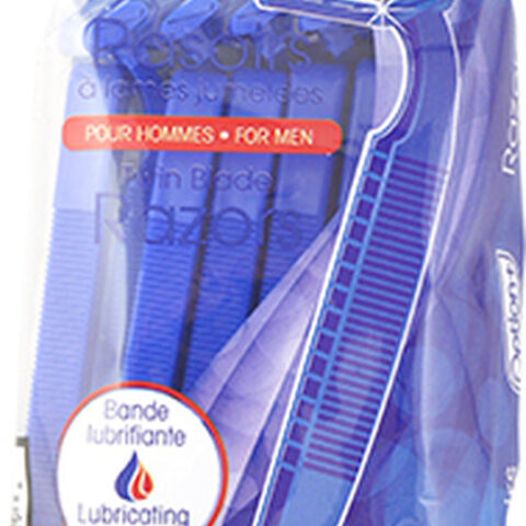 Option+: Twin Blade Razors with Lubricating Strip For Men | 12 Razors