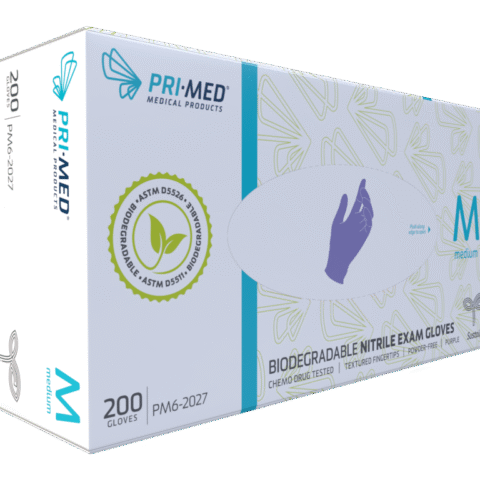 PRIMED® Sustain™ Biodegradable Nitrile Exam Gloves (200 per box), Medium