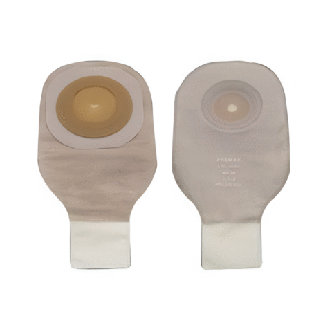 PREMIER ONE-PIECE CONVEX SKIN BARRIER 12" DRAINABLE POUCH CLAMP CLOSURE TRANSPARENT,CUT-TO-FIT 1" BX/5