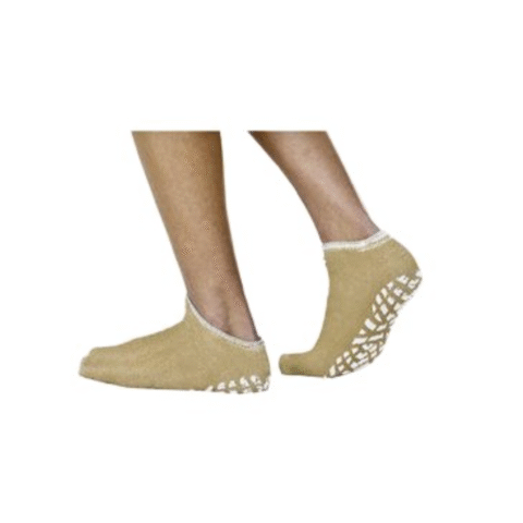 Patient Safety Footwear, Single Thread, Tan - Pk/2