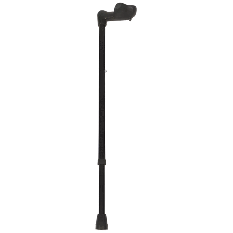 Pcp Palm Hndl Cane Adjustable Black Right Hand