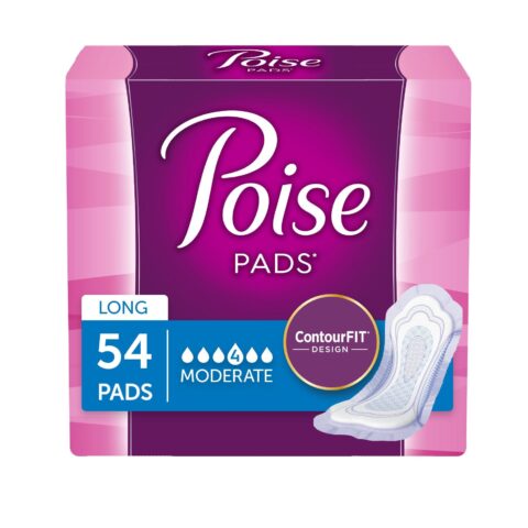 Poise Incontinence Pads - Moderate Absorbency - Long - 54 Count