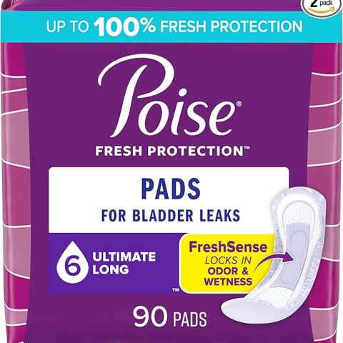 Poise Incontinence & Postpartum Long Length Pads - Ultimate Absorbency - 90 Count