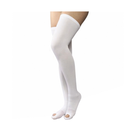 Pr/1 Jobst Anti-Embolism Stockings, Knee High, Lg, Regular, White