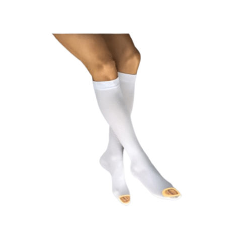 Pr/1 Jobst Anti-Embolism Stockings, Knee High, Md, Regular, White