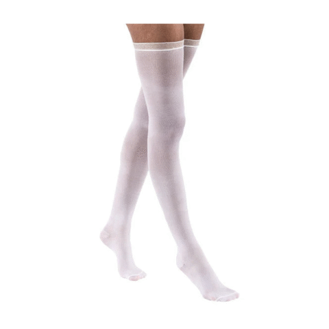 Pr/1 Jobst Anti-Embolism Stockings, Thigh High, Md, Regular, White