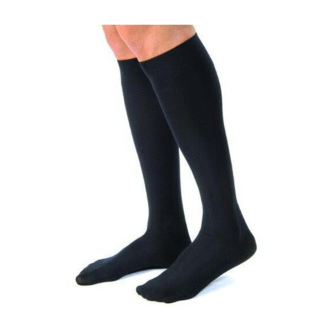 Pr/1 Jobst Medical Leg Wear, Men, Knee High, Ribbed, 15-20Mmhg, Md, Navy, Closed Toe