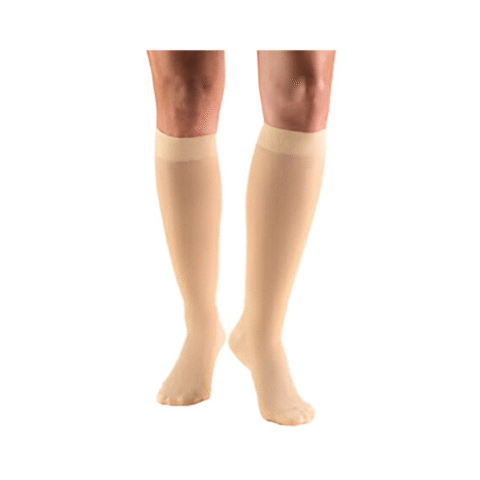 Pr/1 Truform Opaque 20-30Mmhg Ladies Knee High Closed Toe M (11 3/4-16 1/2") Compression Stocking  Beige  Latex Free