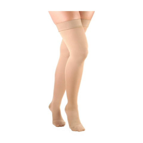 Pr/1 Truform Opaque 20-30 Mmhg Ladies Knee-High Closed-Toe L (12 1/2-18") Compression Stocking Beige Latex-Free