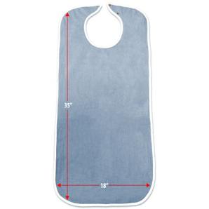 Priva™ Waterproof Mealtime Protector with Snaps, Terry Blue