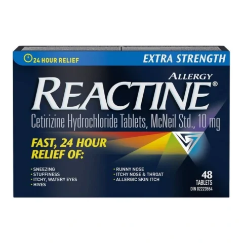 Reactine Allergy Extra Strength Cetirizine Hydrochloride Tablets – 10mg – 48’s