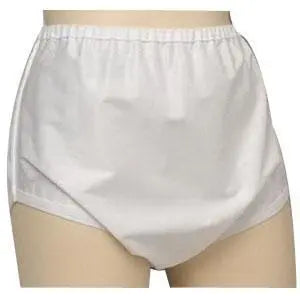 Sani-Pant Moisture-Proof Reusable Pull-On Cover-Ups White Md (30-36") Unisex Plastic-Coated Nylon - Ea/1
