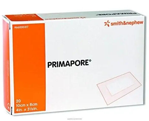 Primapore Low-Adherent Post-Op Island Dressing, Size 20cm X 10cm - Box Of 20