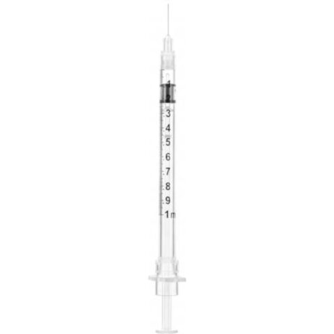 Sol-Care™ Safety Tuberculin Syringe w/Needle, 1mL, 30G x 1/2" (Box 100 pcs)