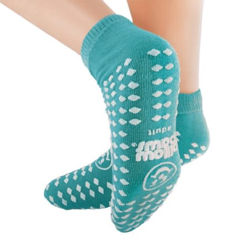 Pillowpaws® Slipper Socks, 360° Imprints, Adult - Teal (Case 48 pairs)