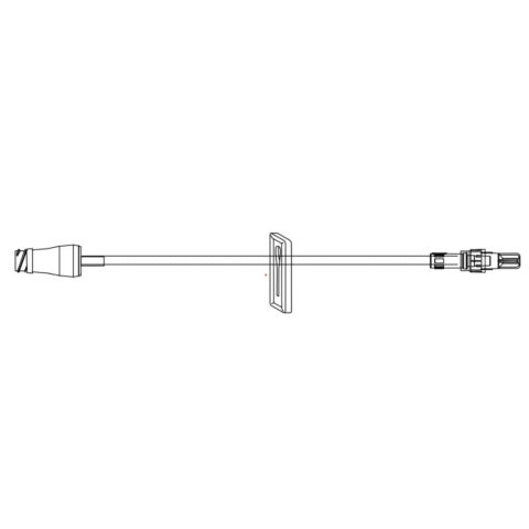 Smallbore Ext Set w/MicroClave Clear, Side Clamp, Rotating Luer, 7"