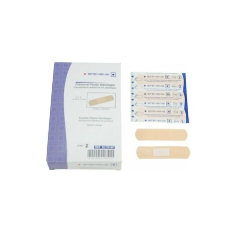 Stevens Adhesive Plastic Bandages, 0.75" x 3", Sterile Good