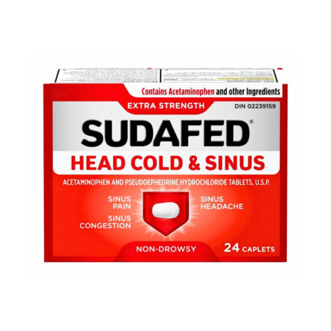 Sudafed Head Cold & Sinus Extra Strength Caplets - 24's