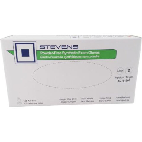 Stevens Synthetic Vinyl Exam Gloves, Powder-Free, Non-Sterile, Small