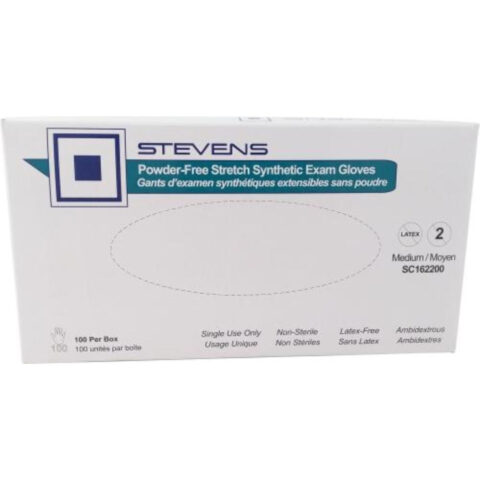 Stevens Synthetic Vinyl Stretch Exam Gloves, Powder-Free, Non-Sterile, Medium