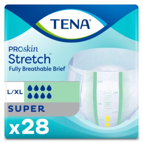 TENA® Stretch Super Briefs, L/XL (waist size 104-163cm) (Pkg 28 pcs)