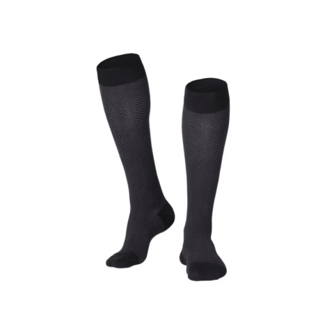 Truform Men’s 20-30 mmHg Checkered Compression Socks – Black