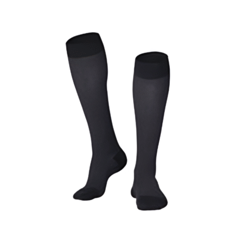 Truform Men's 20-30mmHg Black Herringbone Compression Socks L