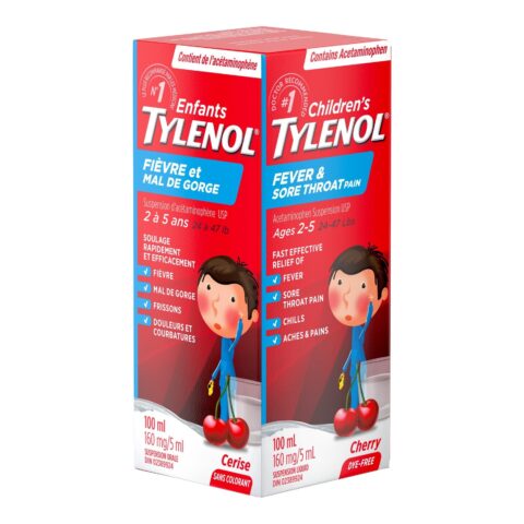 Tylenol* Children's Fever & Sore Throat Pain Suspension Liquid - 100ml