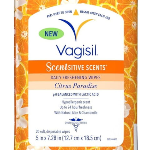 Vagisil Wipes Scentsitive Scents Citrus Paradise 20 Ct (Pack of 3)