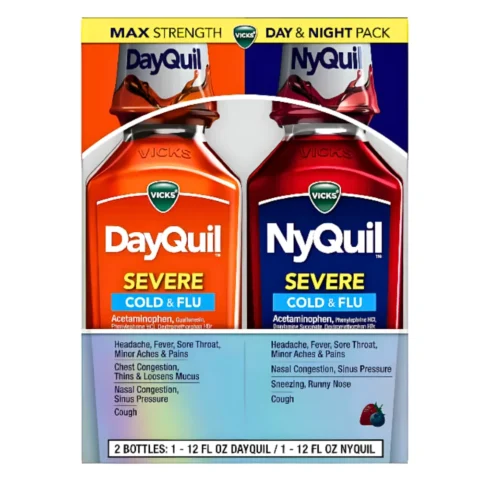 Vicks DayQuil & NyQuil Severe Cold & Flu Medicine Co-Pack 2x12 oz