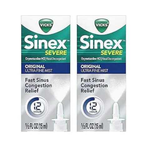 Vicks Sinex Severe Nasal Spray with Menthol 0.50 oz (Pack of 2)
