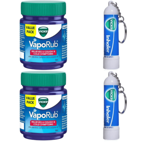 Vicks Vaporub & Inhaler Relieves Blocked Nose Cold Relief  2 Vaporub+2 inhalers