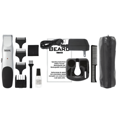 Wahl Cordless Beard and Mustache Trimmer with Acculock 6-Position Beard Guide and 3 Trimmer Attachment Combs
