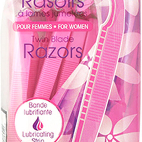 Option+: Twin Blade Razors with Lubrication Strip For Women | 12 Razors