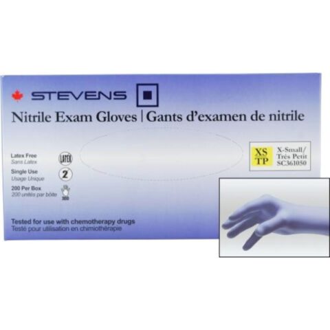 Stevens Nitrile Exam Gloves, Powder‑Free, Non‑Sterile, X-Small